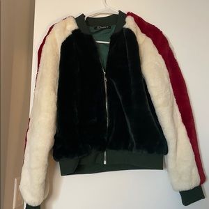 Furry bomber jacket